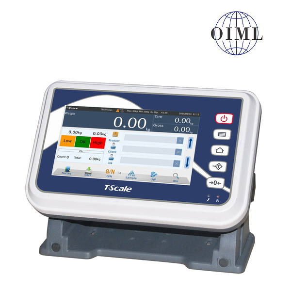 TSCALE T7, IP-54, plast, LCD dotykový displej 7" (Inteligentní indikátor s databází produktů určený na specální požadavky vážení, pro obchodní vážení)