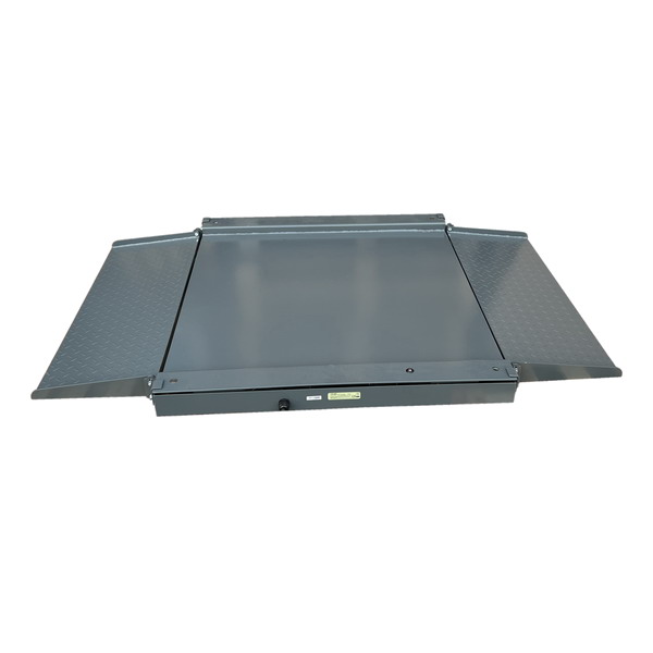 LESAK 4TU1010L-SP-DFWL, 1500kg/500g, 1000x1000mm, lak (Lakovaná váha se sníženou vážní plochou včetně indikátoru a dvěma nájezdy)