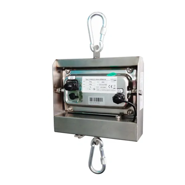 LESAK J1-RWS-IP, 30kg/10g, nerez (Závěsná/jeřábová voděodolná váha pro obchodní vážení s LCD displejem v nerezu)