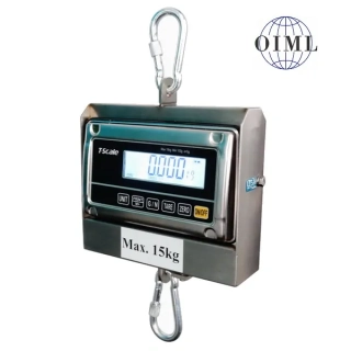LESAK J1-RWS-IP, 3kg/1g, nerez (Závěsná/jeřábová voděodolná váha pro obchodní vážení s LCD displejem v nerezu)